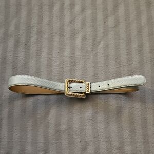 Elegant White Leather Belt